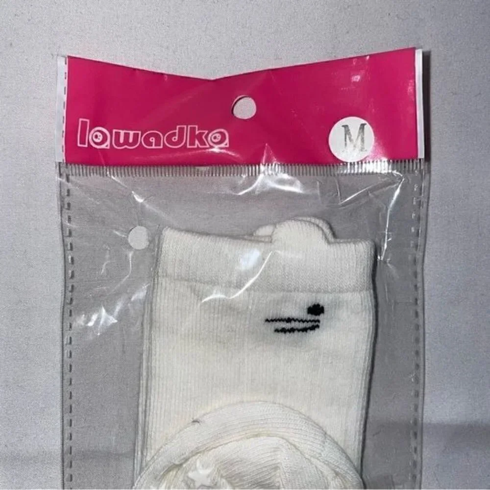 Non-Slip Bottoms Toddler Baby Socks Knee Length Grip Cat Face Whiskers pull on